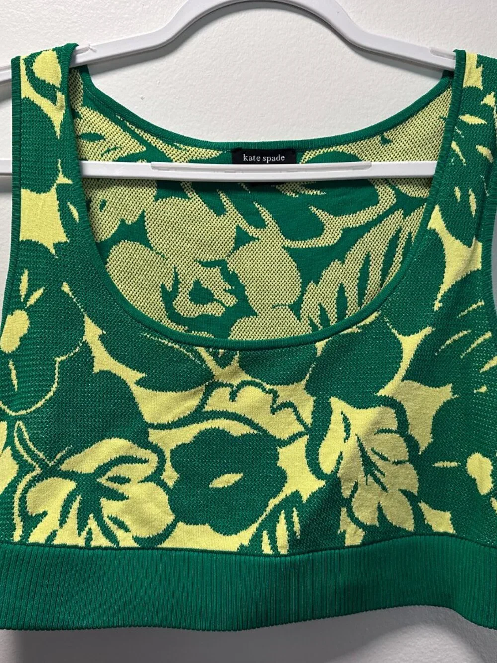 Kate Spade Tropical Foliage Knit 2-Piece Crop Top & Shorts Set - Medium